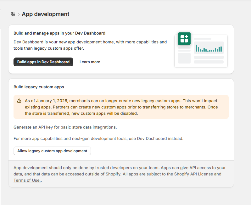 App development page